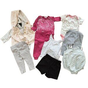 Baby Girls Clothes Lot 10 Piece Spring Summer Pants Rompers Shorts 3-6 Months